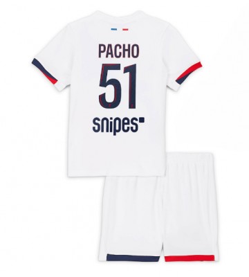 Paris Saint-Germain Willian Pacho #51 Udebanetrøje Børn 2025-26 Kortærmet (+ Korte bukser)
